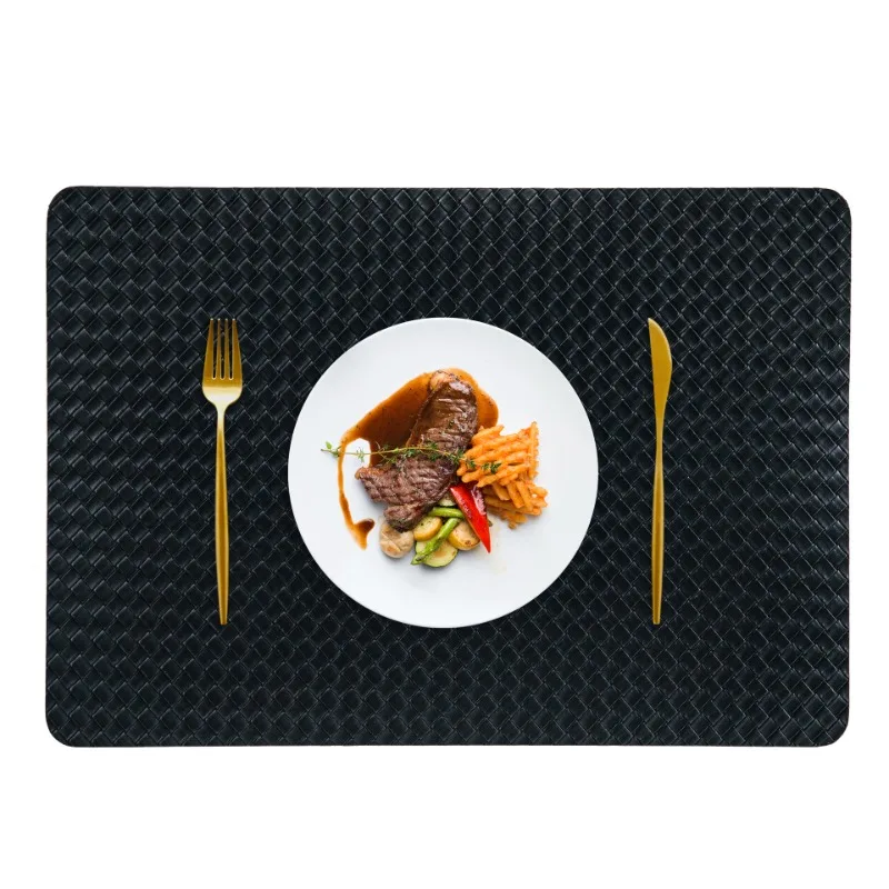 Tovagliette in PU intrecciato fronte-retro nordico - Resistente al calore 100 ° Set antiscivolo C (1-10 pezzi), tovagliette 43x30 cm di livello hotel per l'arredamento del pranzo 5