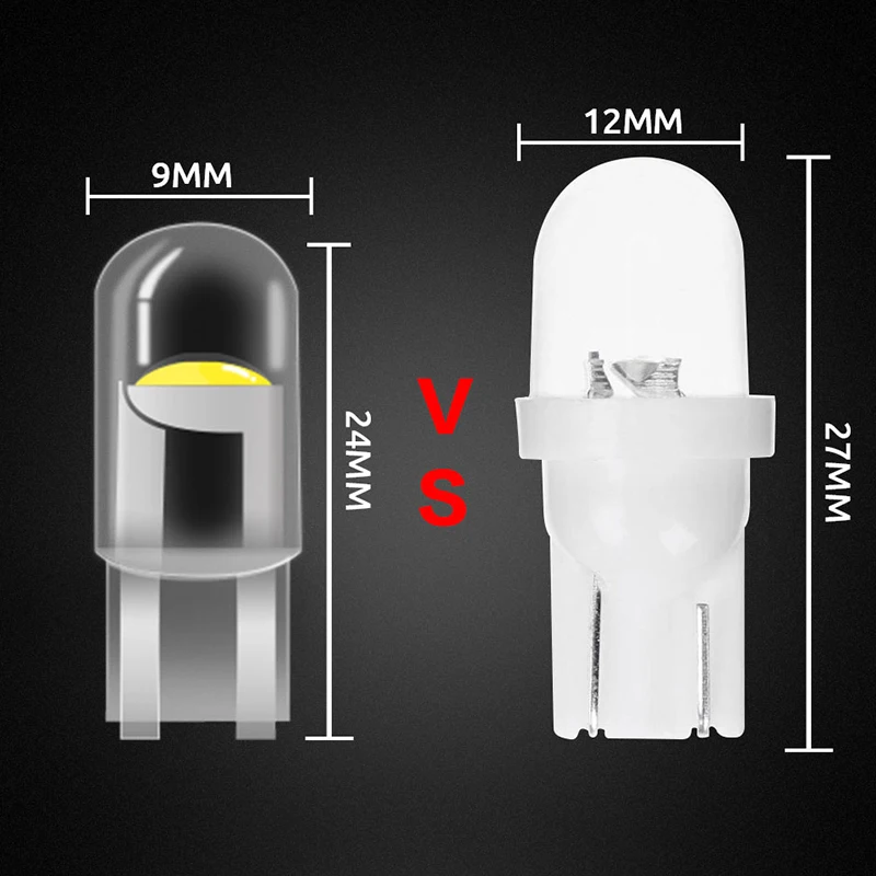 10/20/100pcs T5 T4.2 T3 Led W3W w1.2w W5W Luce interna per auto Cruscotto Indicatore di riscaldamento Strumento automatico Luce Cuneo Lampadina 3
