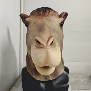 Maschera di cammello animale Novità Puntelli per costumi Costume di Halloween Festa di animali Cosplay Copricapo di lama in lattice Maschera di cammello carina realistica 1