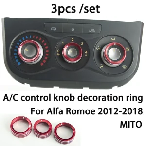 Cruscotto auto Manopole di controllo A/C Anello decorativo Rivestimento in metallo per Alfa Romeo MITO 2012-2018 Accessori interni 1