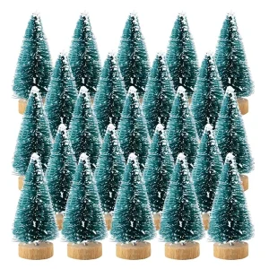 12PCS Set Mini Albero di Natale Decorazioni di Natale fai da te 2023 Anno Piccolo albero di pino Ornamenti di Natale Regali Navidad Decorazioni di Natale 1
