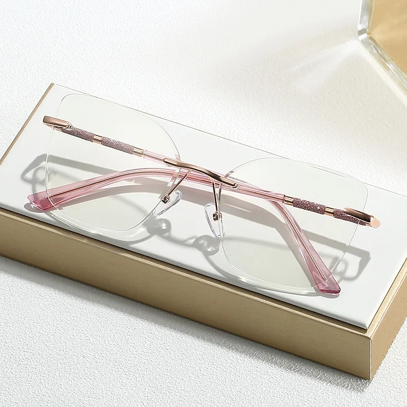 JMISUS 2025 Nuovi Arrivi Cateye Occhiali Da Vista Senza Montatura Primavera Gamba Miopia Occhiali Moda Occhiali Progressivi per Le Donne 2