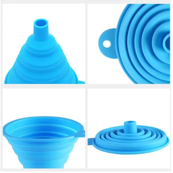 Imbuto pieghevole in Silicone cucina pieghevole collo lungo dispenser Gadget strumento filtro Sorter piccola bottiglia d'acqua trasferimento di olio liquido 4