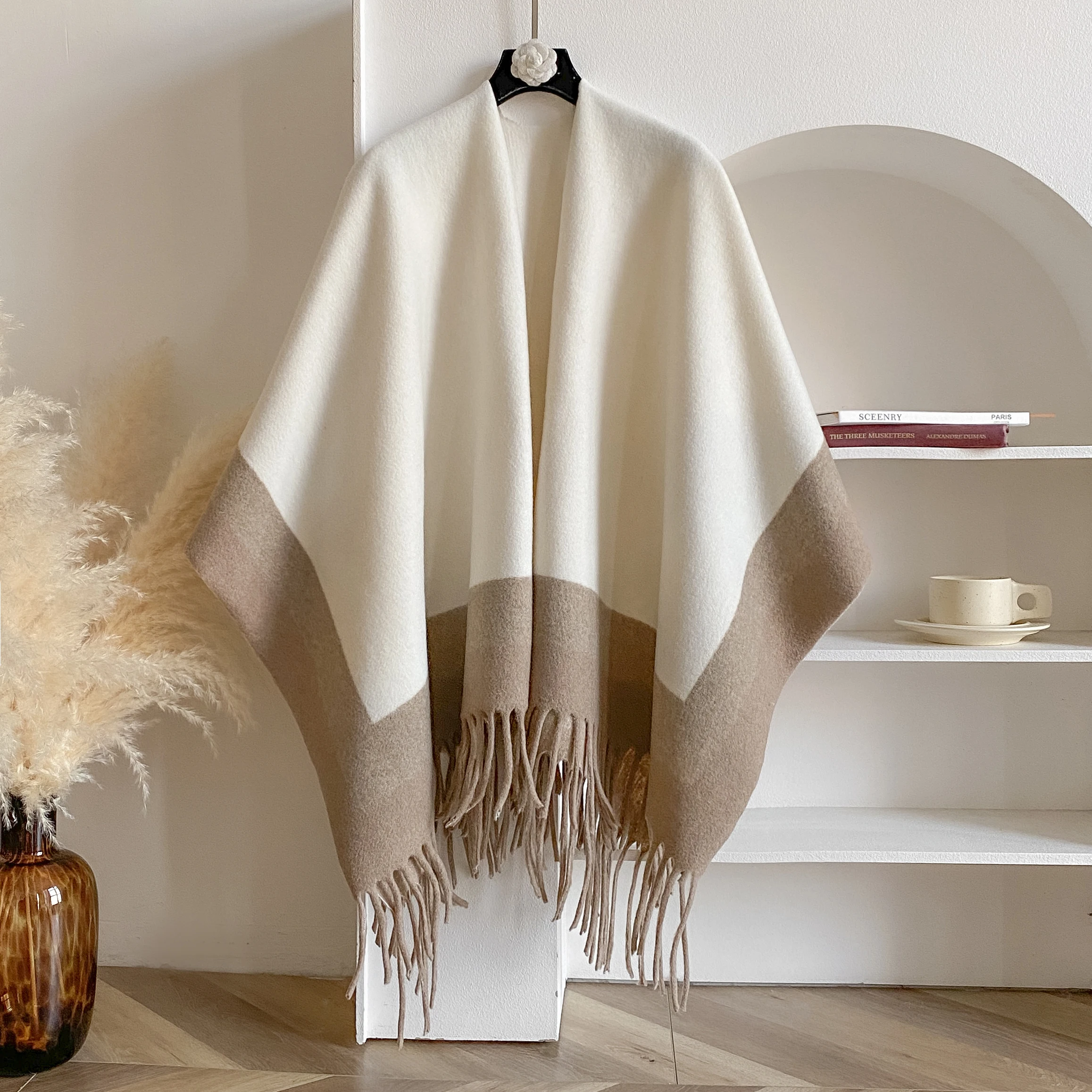 2025 di Nuovo Modo di Inverno Caldo Plaid Poncho E Mantelle Per Le Donne Scialli e Impacchi di Grandi Dimensioni Cashmere Pashmina Femminile Bufanda Mujer 3