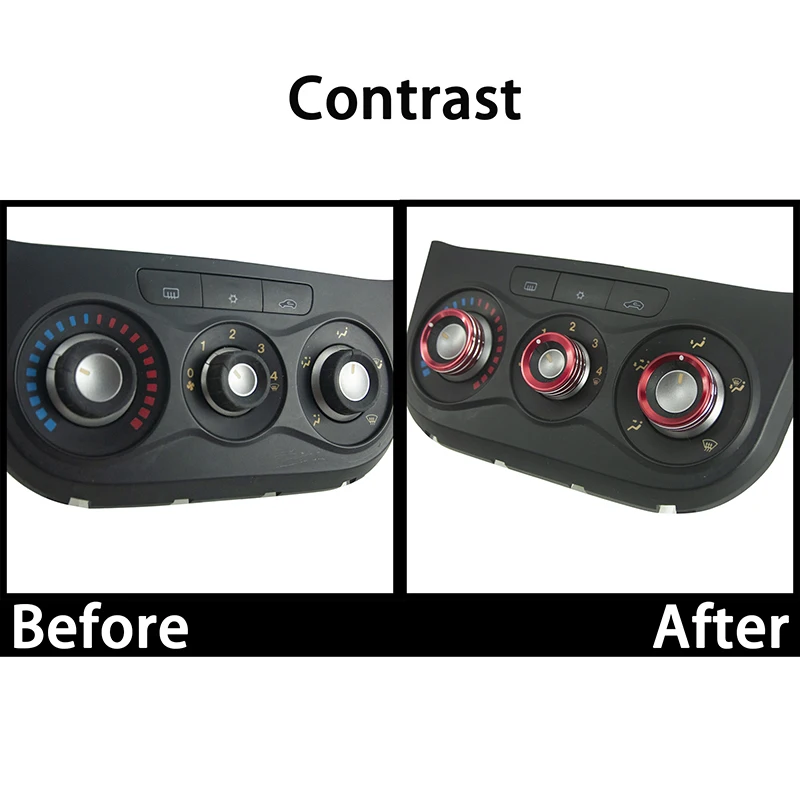 Cruscotto auto Manopole di controllo A/C Anello decorativo Rivestimento in metallo per Alfa Romeo MITO 2012-2018 Accessori interni 6