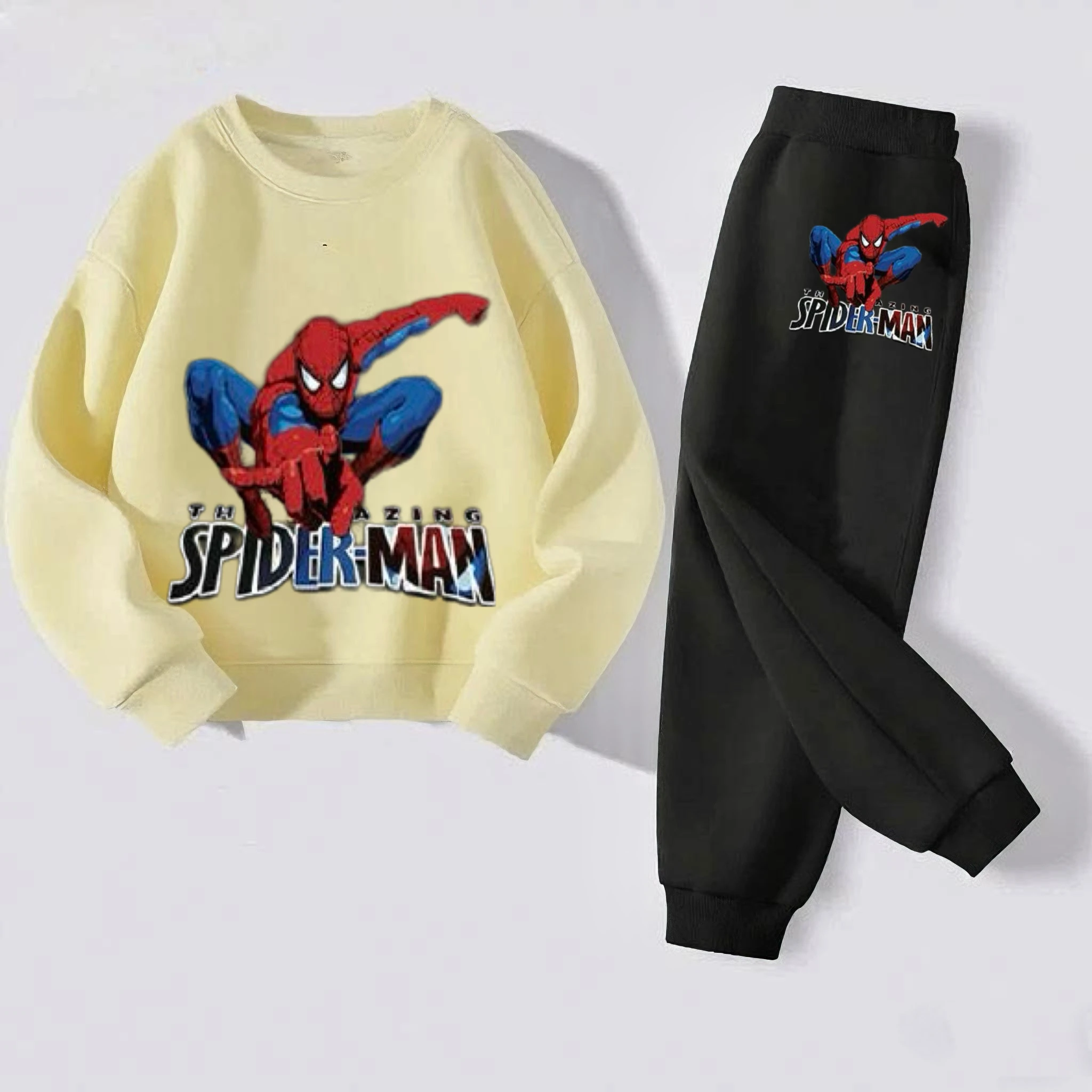 0-6 anni Ragazzi Cartoon Abiti Stampati Girocollo Felpe Pantaloni All-match Set da 2 pezzi Costume per bambini Tute Abbigliamento pop 4