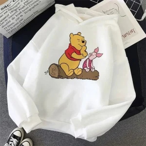 Disney Winnie The Pooh Cartoon Stampa carina Felpa con cappuccio calda per ragazzi e ragazze Felpa moda casual autunno e inverno per bambini 1