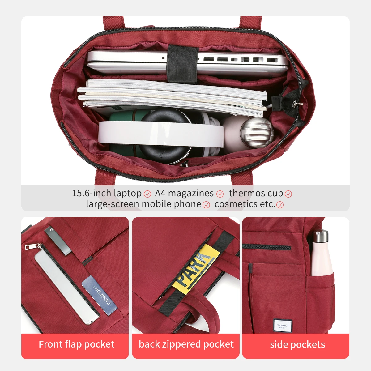 Tigernu nuove donne tote zaino multiway per ragazze borsa da scuola borse zaino per laptop femminile grande capacità convertibile Mochila 5