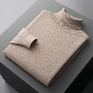 Autunno e inverno nuovo 100% pura lana merino pullover dolcevita da uomo maglione di cashmere addensato caldo sciolto tinta unita top 1