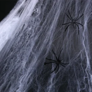 1pc Halloween Decor ragnatela artificiale ragnatele Super elasticizzate con ragni finti oggetti di scena per feste spaventose decorazioni per la casa Horror 1