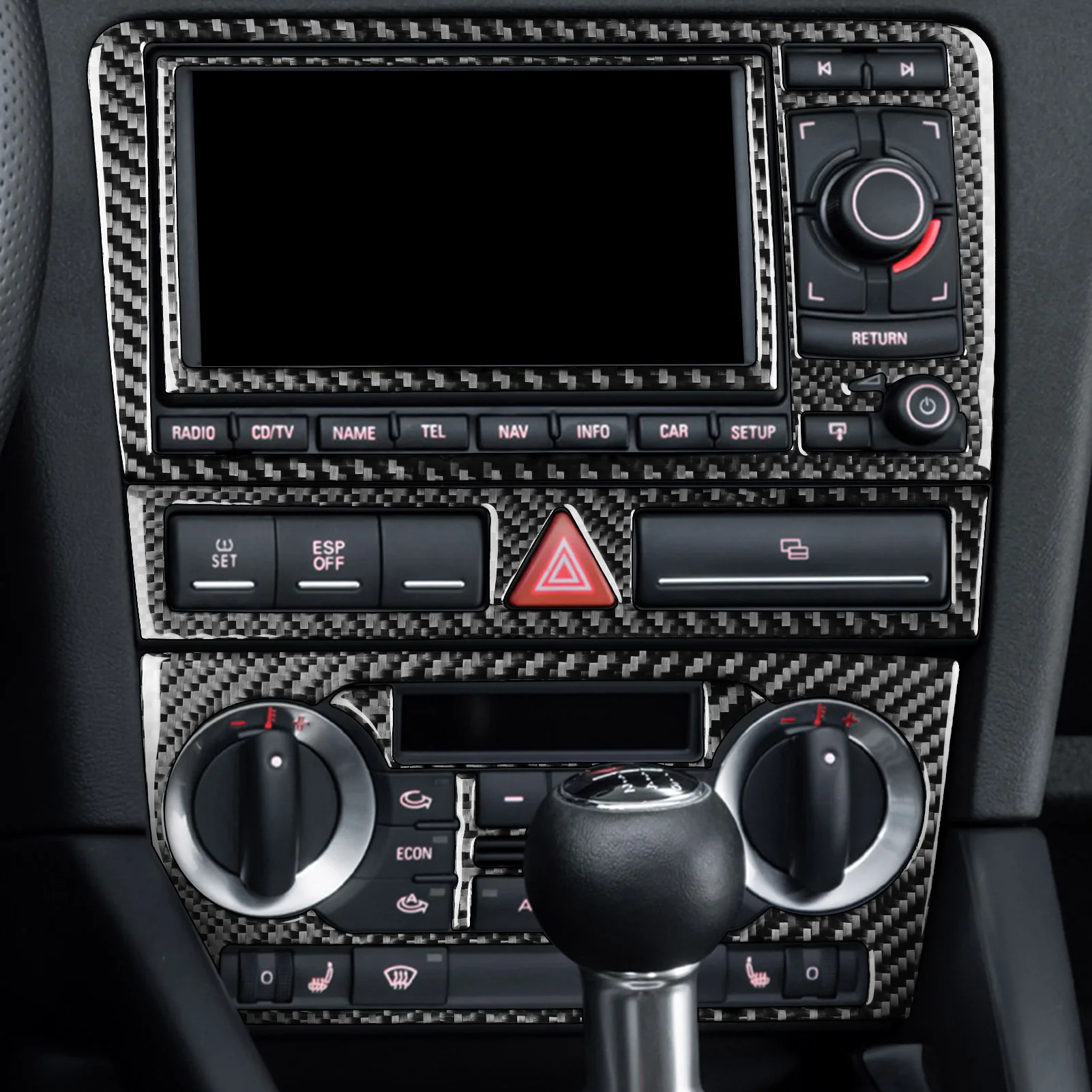 Per Audi A3 S3 8P 2006-20013 In Fibra di Carbonio Cambio Uscita Aria Finestra Ascensore Cruscotto Set Accessori Per Interni Auto adesivo 5