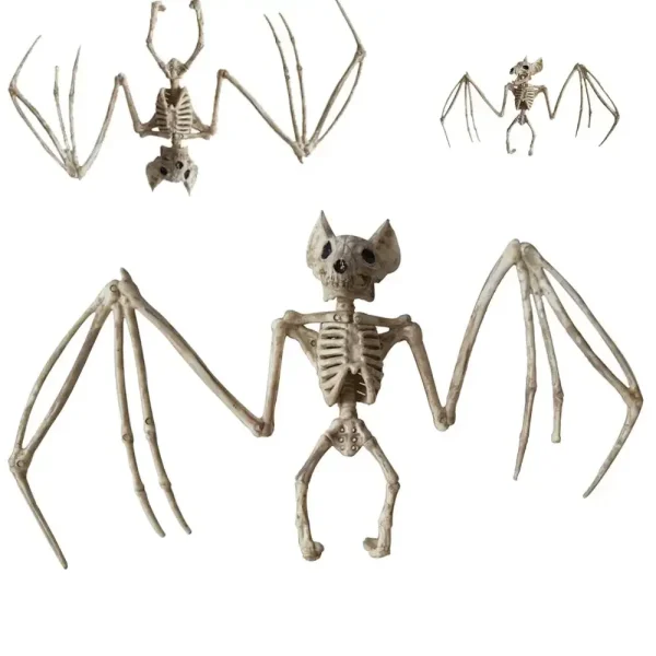 Decorazioni di Halloween: oggetti di scena scheletro realistici con pipistrelli e scorpioni, ossa di animali in plastica per case stregata, bar e scherzi 5