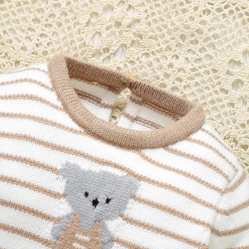 Pagliaccetti per neonato Autunno Casual Manica lunga lavorata a maglia Infantile Ragazzi Ragazze Tute Abiti One Pieces Tute per bambini Abbigliamento 2