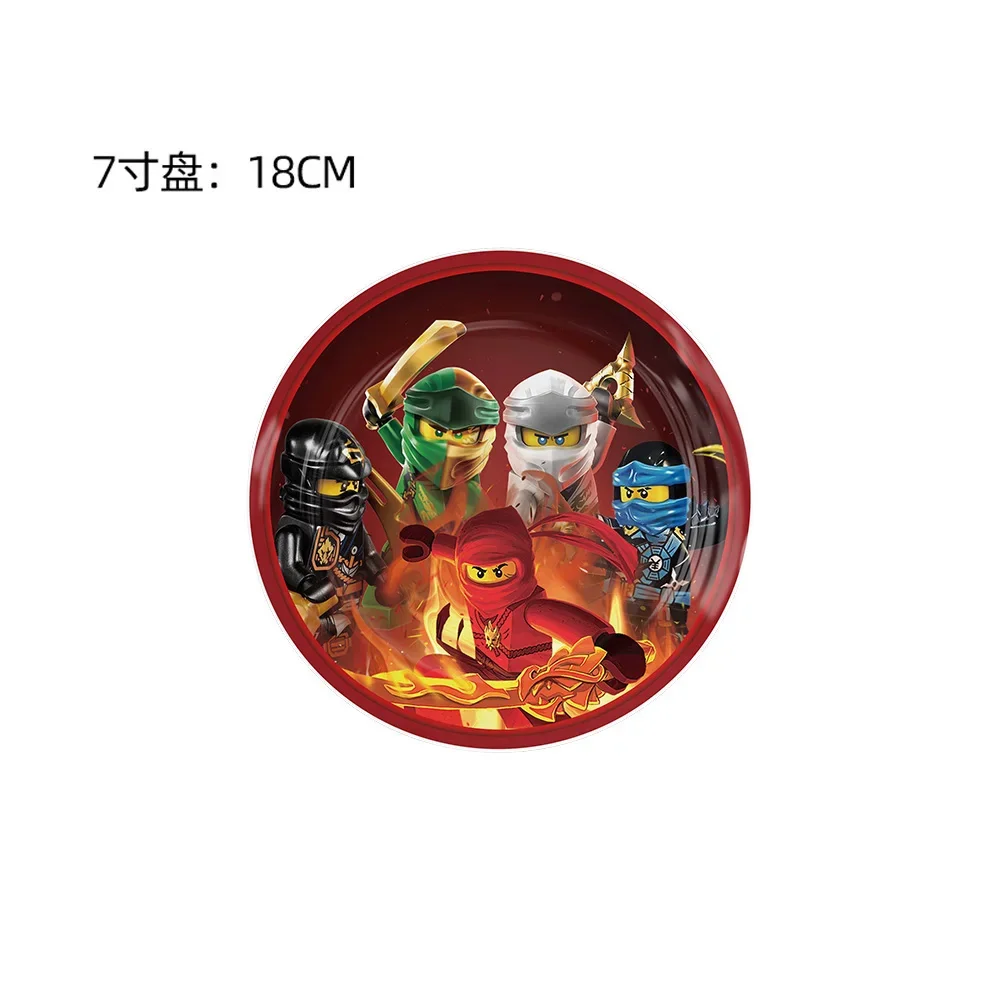 Cartoon Ninja Decorazioni di compleanno Stoviglie di carta Piatto Tazza Tovaglia Palloncini foil Banner per bambini Toppers per torte Articoli per feste 3