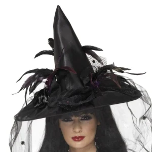 Cappello da strega bianco nero Mardi Gras Puntelli per feste Forniture per spettacoli di balli di Halloween Accessori per vestire le signore 1