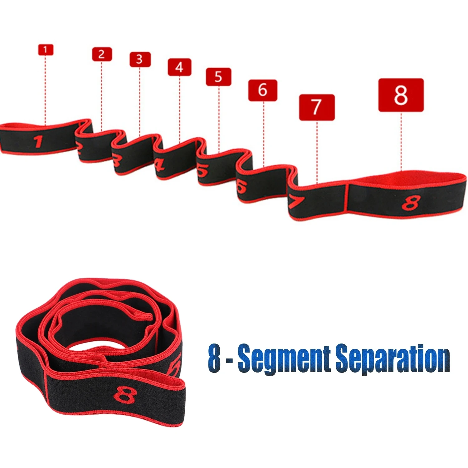 Fasce di resistenza allungabili per yoga Cintura multi-segmento ad alta elasticità per adulti Cintura per allungamento assistita per yoga Prodotti per il fitness yoga 2