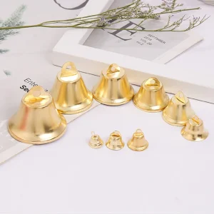 10-50mm Oro Corno Aperto Jingle Bells Albero Di Natale Decorazione Della Porta Piccolo Carillon di Vento Ciondolo Artigianato FAI DA TE Accessori Per Animali Domestici Del Partito 1