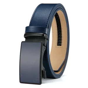 Fibbia a pellicola automatica con superficie in sabbia metallica, cintura/cintura da lavoro premium da uomo in pelle bovina di alta qualità, colore opzionale 1