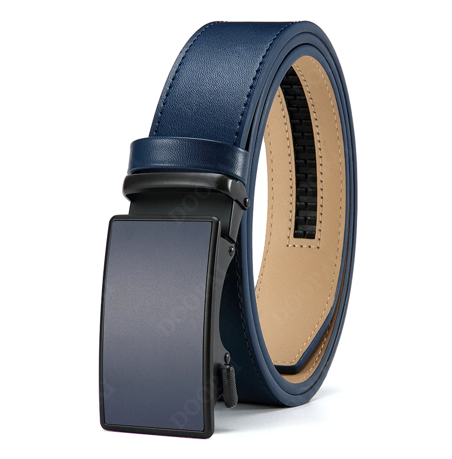 Fibbia a pellicola automatica con superficie in sabbia metallica, cintura/cintura da lavoro premium da uomo in pelle bovina di alta qualità, colore opzionale 1