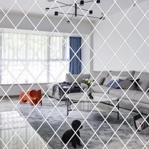 58/116 pezzi adesivo da parete specchio 3D fai da te triangoli di diamanti adesivi murali acrilici adesivo da parete per soggiorno decorazioni per la casa 1