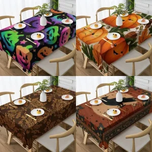 Decorazioni per la casa Tovaglia a tema Halloween Disegni Tovaglia da cucina per ristorante, soggiorno, decorazione per la casa, decorazione per feste 1