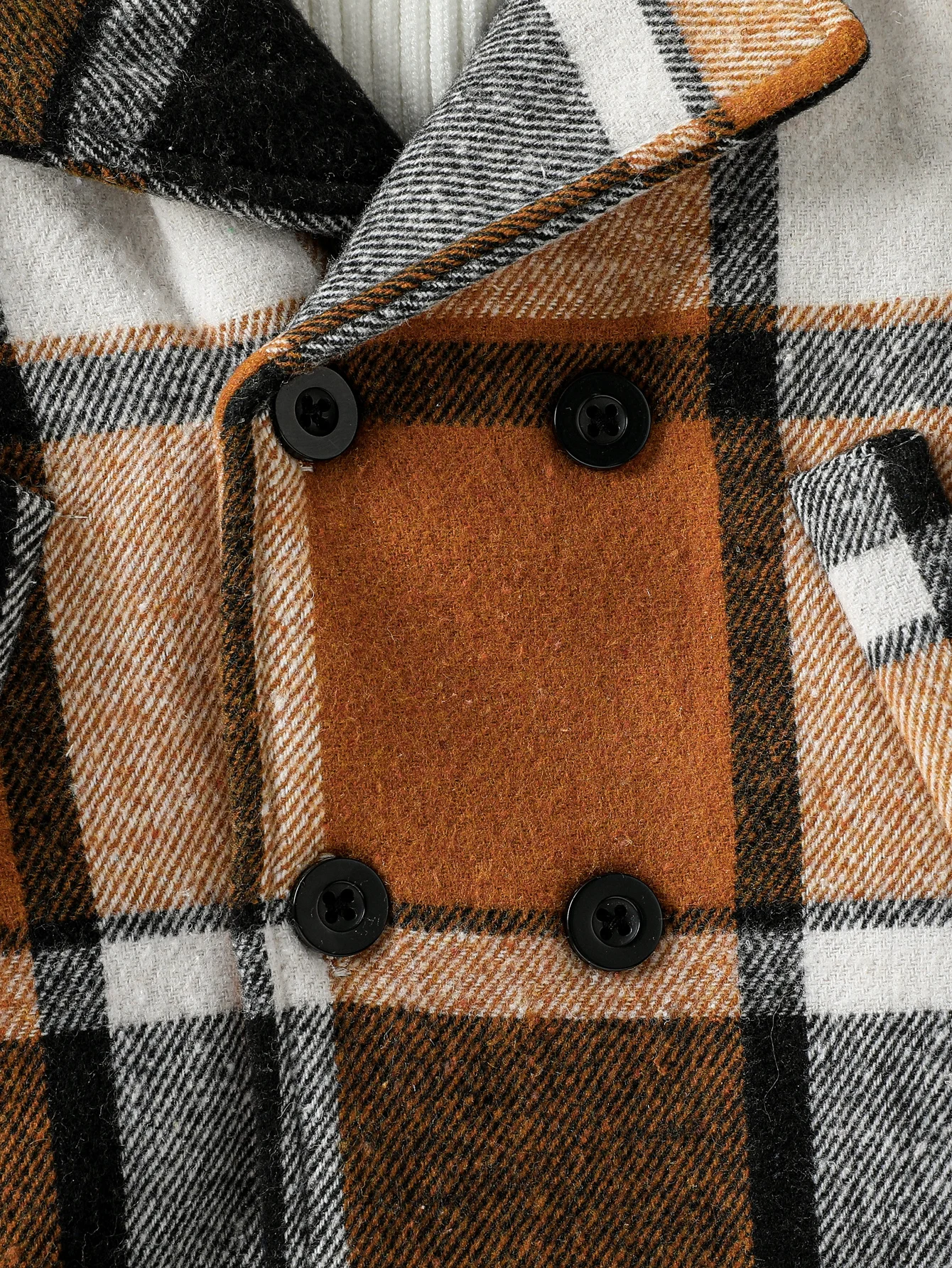 2025 Moda stile coreano ragazzo bambino gentiluomo bavero cappotto scozzese a maniche lunghe abbina tutto per 1-3 anni abbigliamento outdoor 5