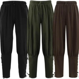 Pantaloni da donna con fascia alla caviglia da uomo Pantaloni cosplay da pirata vichingo medievale Pantaloni rinascimentali per adulti 1