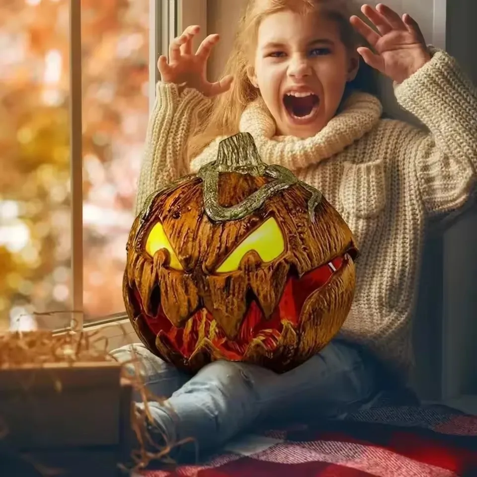 Testa di zucca in aumento a comando vocale di Halloween Decorazioni per la casa Giardino esterno Nuovo ornamento fantasma horror per feste spettrali 2
