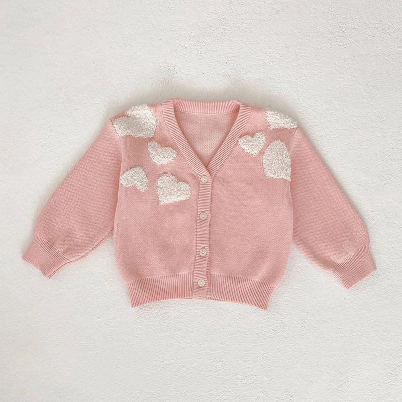 Nuovi vestiti primaverili per bambini da 0 a 3 anni, squisito maglione a maniche lunghe ricamato e cardigan per bambine 6