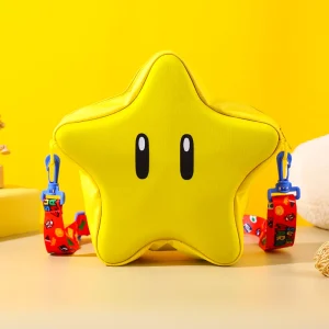 Nuovo Super Mario Giallo Big Eye Star Zaino Ragazza Borsa moda Studente Borsa a tracolla Anime Zaino periferico Regalo di Natale per bambini 1