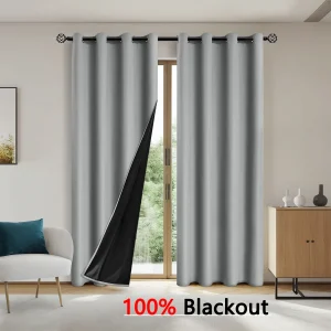 1 pezzo Ombreggiatura completa in tinta unita e protezione solare Tende oscuranti al 100%, tende ombreggianti per camera da letto e soggiorno 1