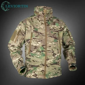 Giacca in pile autunno inverno per uomo Cappotto mimetico militare tattico impermeabile soft shell Abbigliamento softair Giacche a vento multicam 1
