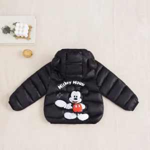 Cappotto invernale con cappuccio per bambini di Topolino Nuova giacca imbottita addensata termica leggera per capispalla con cerniera in misto cotone per ragazzi e ragazze 1