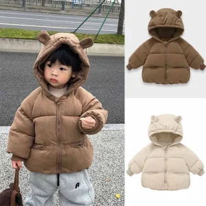 Piumini in cotone imbottito invernale Autunno Bambini Capispalla caldo spesso Ragazzi Ragazze Parka con cappuccio Cappotti Abbigliamento per bambini 2-6 anni 1