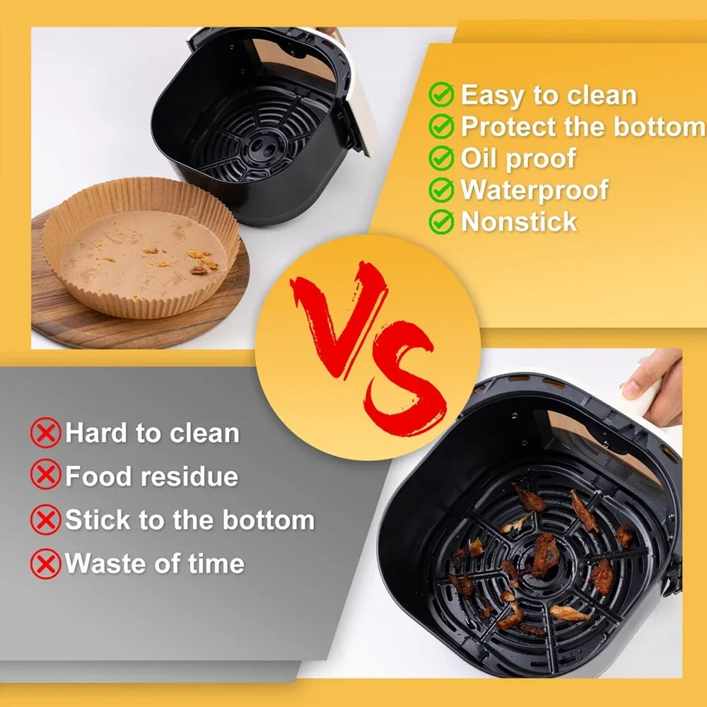 50-400 pezzi friggitrice ad aria carta da forno usa e getta antiaderente tappetino pergamena a prova di olio per cucinare forno a microonde pad pad foglio barbecue arrosto 3