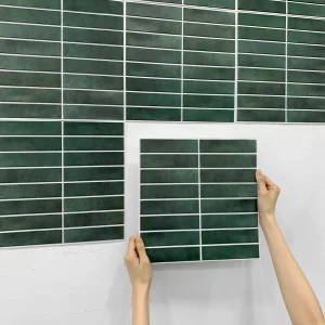 1/10pcs adesivo per piastrelle 3D autoadesivo per piastrelle verdi Backsplash adesivo per piastrelle da parete per bagno, resistente all'acqua e allo stampo, 30x30cm 1