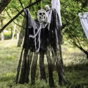 1-3PCS Halloween Appeso Fantasma Decorazioni Teschio Spaventoso Tessuto di Garza per Casa Stregata Portico Puntelli Spaventosi Terrore Appeso Ornamenti 1