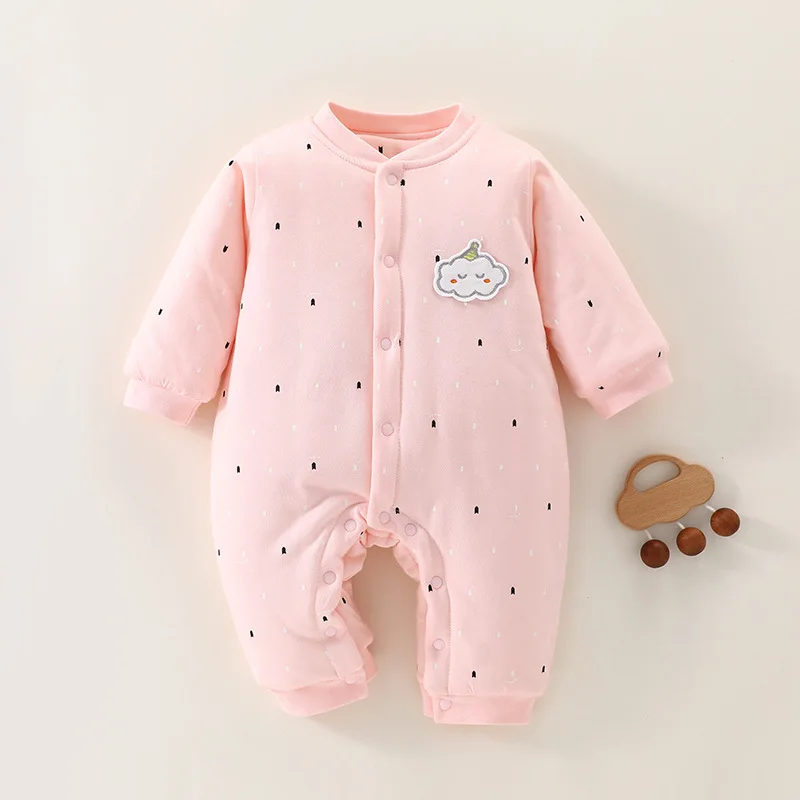Tutina trapuntata invernale per neonato in puro cotone spesso abbigliamento per neonato tutina per neonato unisex tuta strisciante 6