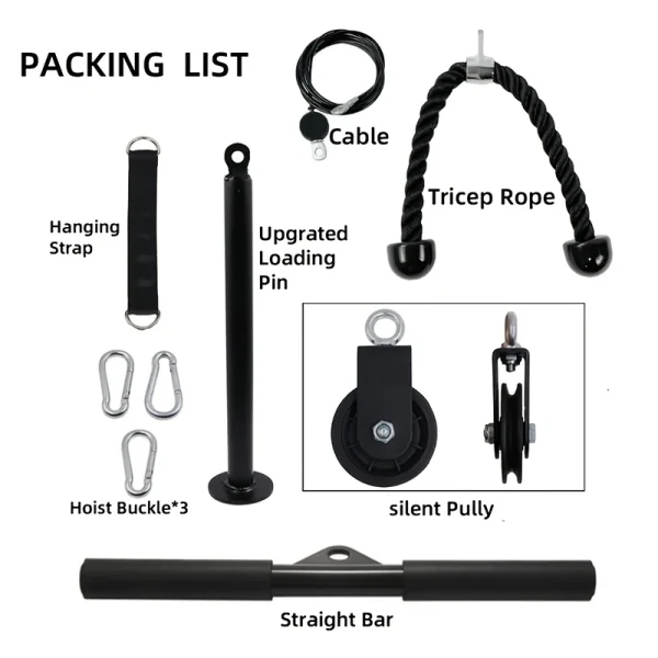 9 pezzi/set di attrezzature per il fitness con corda a puleggia, scarpe da ginnastica per la forza del braccio, set di attrezzature per esercizi a casa, accessori per il fitness 3