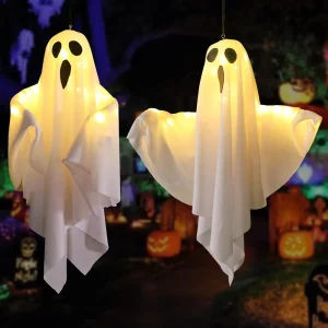 Decorazione fantasma sospesa di Halloween, fantasmi volanti illuminati per feste in giardino all'aperto al coperto, ornamenti spettrali e spaventosi Regali di Halloween 1