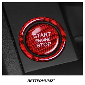 In Fibra di carbonio Per Audi A3 A4 A5 A6 C5 C6 Q5 Q7 S3 S6 S7 Auto Motore Start Stop Pulsante Trim Adesivo Portachiavi Accessori Interni 1