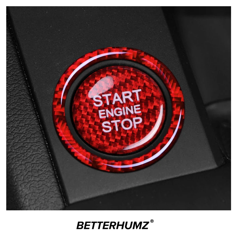 In Fibra di carbonio Per Audi A3 A4 A5 A6 C5 C6 Q5 Q7 S3 S6 S7 Auto Motore Start Stop Pulsante Trim Adesivo Portachiavi Accessori Interni 1