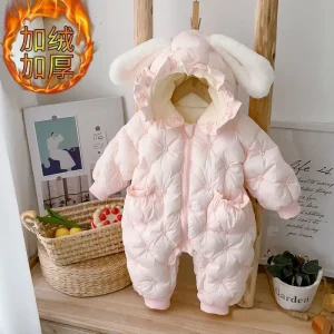 Spessore nuovi vestiti invernali tuta vestiti di cotone pagliaccetto del bambino vestiti super carini per uscire 100 giorni neonato loungewear outfit 1