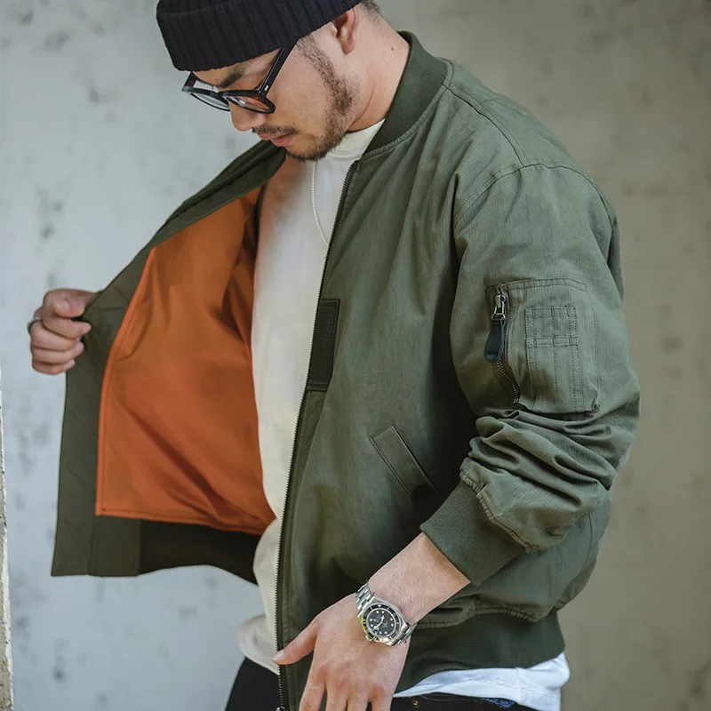 Maden uomo MA-1 volo Bomber giacche e t-shirt Vintage Air Pilot Jacket Green Baseball Suit Coat 2 pezzi top 5