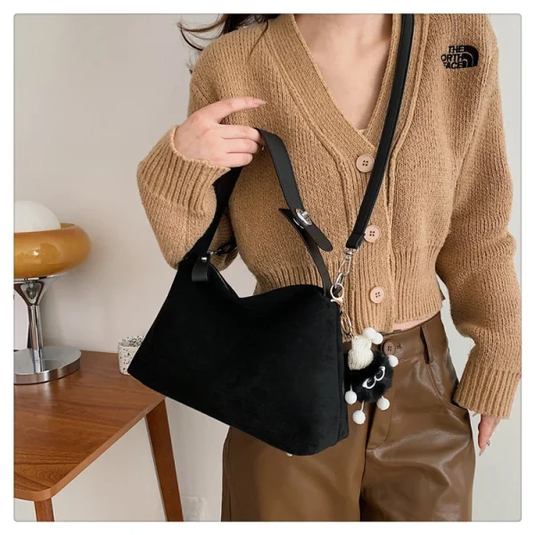 Borsa retrò avanzata da donna 2024 Borsa a tracolla satinata nuova texture, borsa a tracolla di grande capacità 5