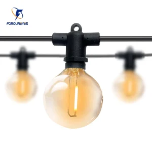 Festone Luci a led natalizie per esterni Lampadina G40 retrò Bianco caldo IP65 Luci da fata in rame per la decorazione della ghirlanda di Capodanno 1