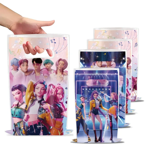 Kpop Demon Hunters Set di decorazioni per feste di compleanno Cake Topper Bandiera Palloncini Fondali Adesivi Fan Forniture Decorazioni per feste 6