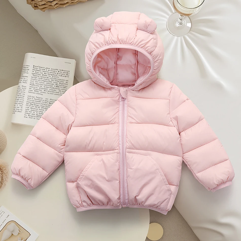 2025 Autunno Inverno Nuovi bambini Per il tempo libero Giacca calda con cappuccio per ragazze Parka Neonati maschi Cappotti caldi Cerniera Tuta sportiva Abbigliamento per bambini 2