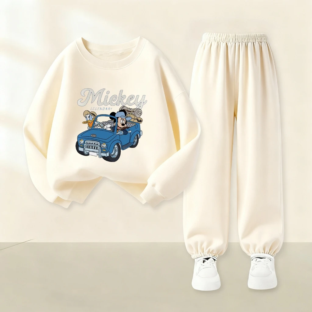 Boutique Abbigliamento per bambini Completi con cappuccio Girocollo Cartoon Topolino Felpa a maniche lunghe Pantaloni Bambini 2 pezzi/set Costume da bambino 4