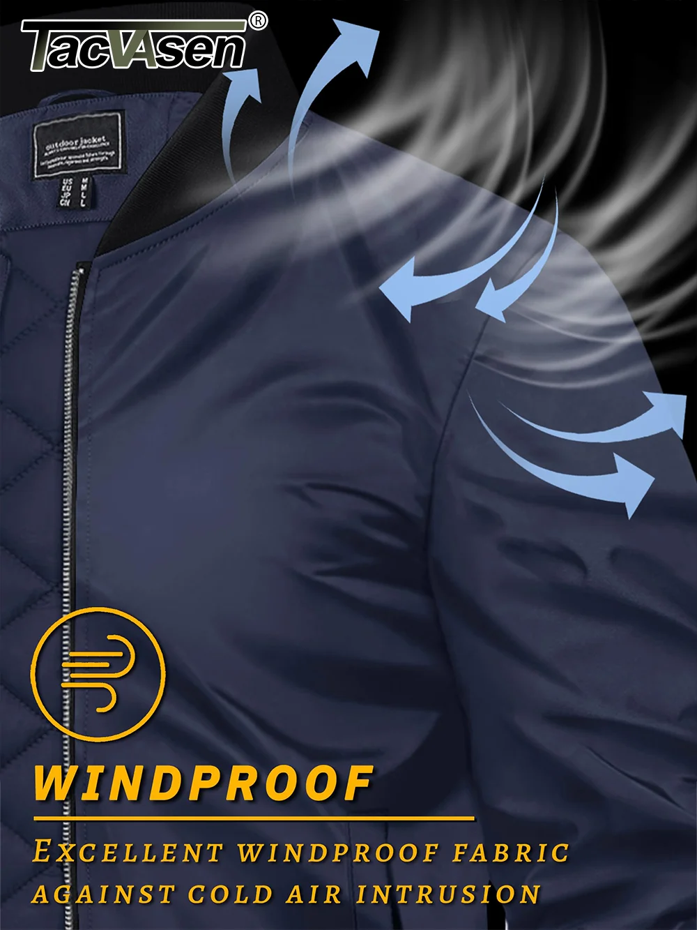 TACVASEN giacche Bomber invernali da uomo imbottitura spessa giacca da pilota calda giacca da trekking impermeabile antivento all'aperto giacca a vento 3